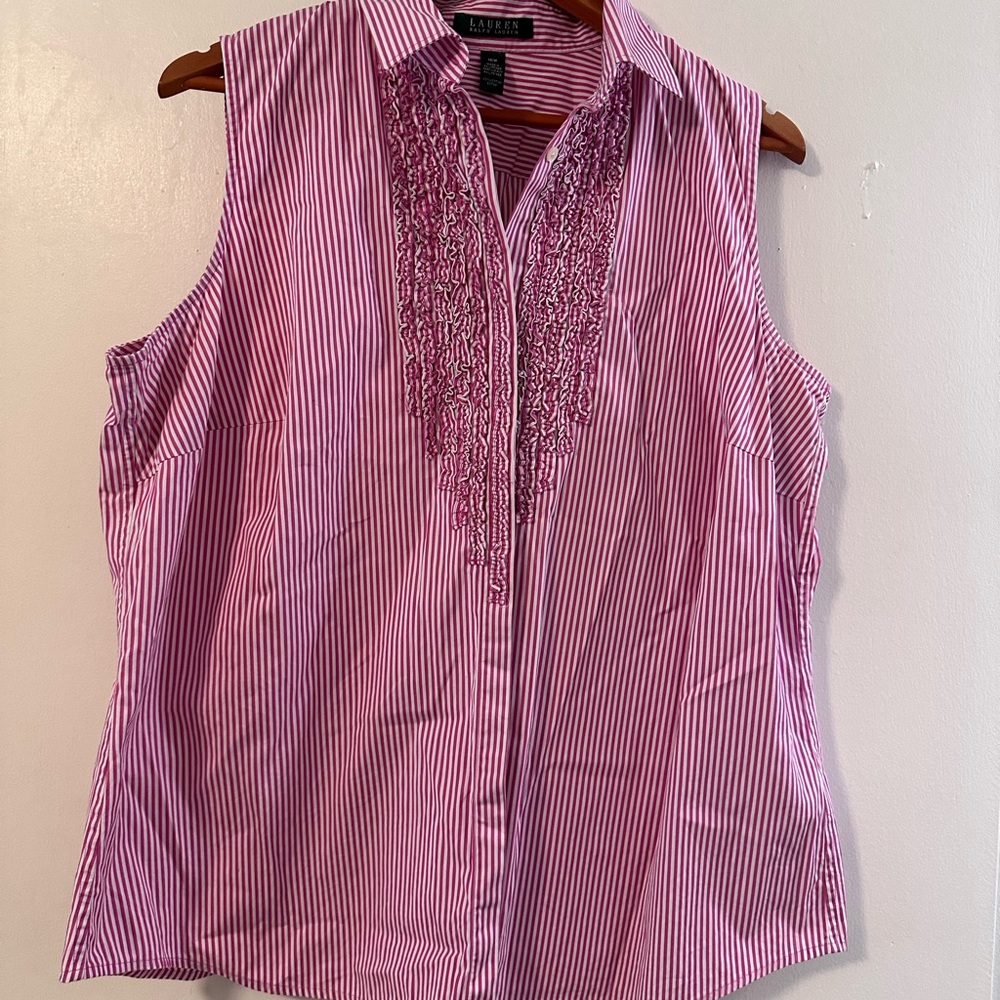 Sleeveless Striped Pink Top by